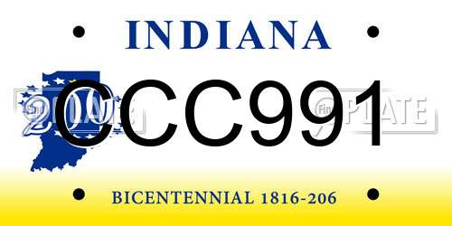CCC991 Indiana License Plate