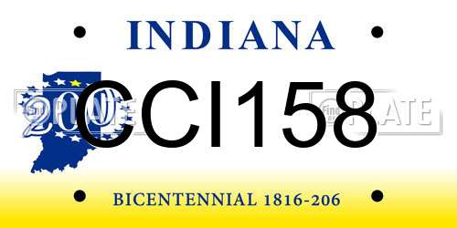 CCI158 Indiana License Plate