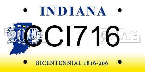 CCI716 Indiana License Plate