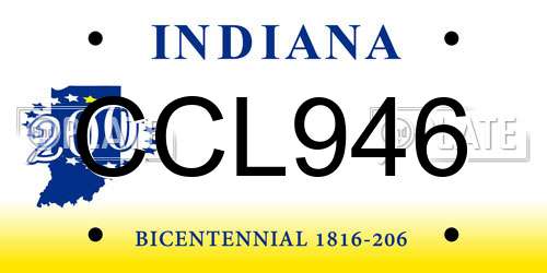 CCL946 Indiana License Plate