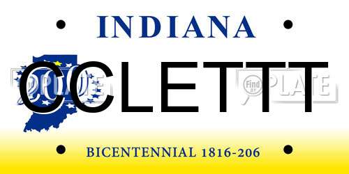 CCLETTT Indiana License Plate