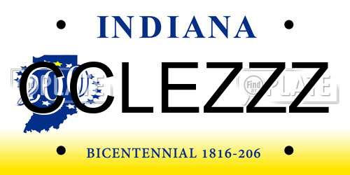 CCLEZZZ Indiana License Plate