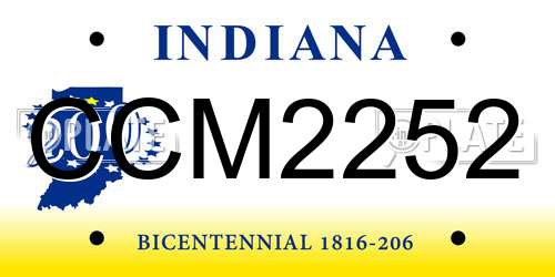 CCM2252 Indiana License Plate