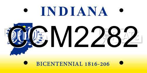 CCM2282 Indiana License Plate