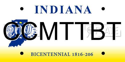 CCMTTBT Indiana License Plate