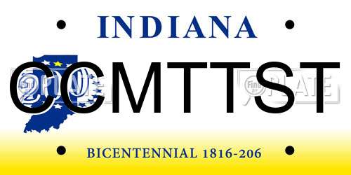 CCMTTST Indiana License Plate