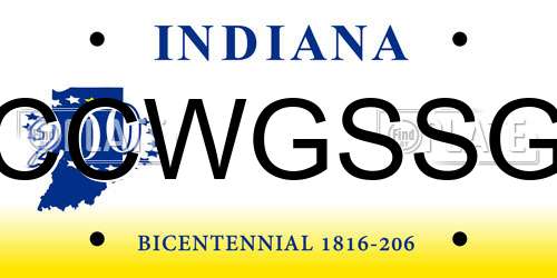 CCWGSSG Indiana License Plate