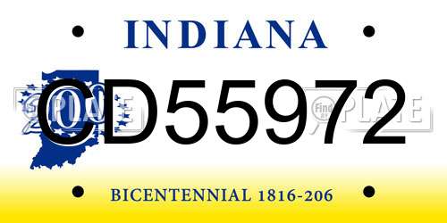 CD55972 Indiana License Plate