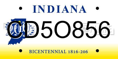 CD5O856 Indiana License Plate