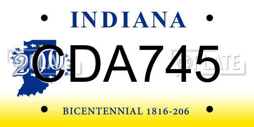 CDA745 Indiana License Plate