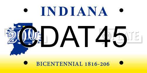 CDAT45 Indiana License Plate