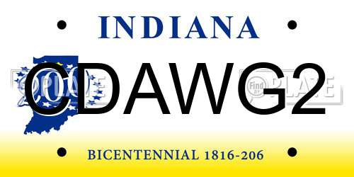CDAWG2 Indiana License Plate