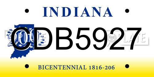 CDB5927 Indiana License Plate