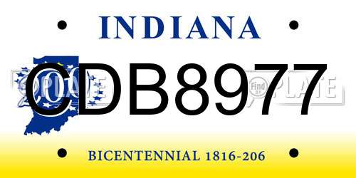 CDB8977 Indiana License Plate