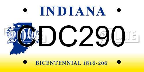 CDC290 Indiana License Plate