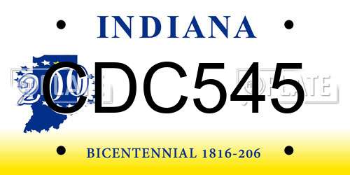 CDC545 Indiana License Plate