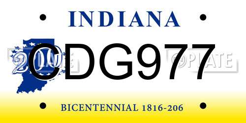 CDG977 Indiana License Plate