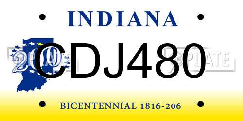 CDJ480 Indiana License Plate