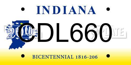 CDL660 Indiana License Plate