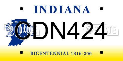 CDN424 Indiana License Plate