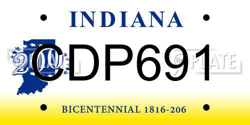 CDP691 Indiana License Plate