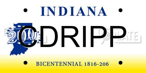 CDRIPP Indiana License Plate