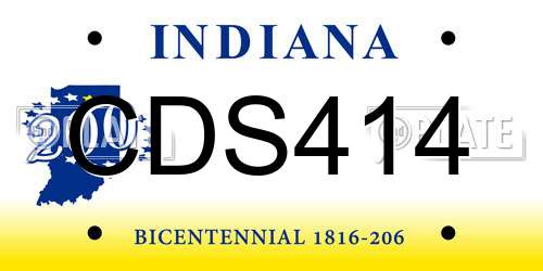 CDS414 Indiana License Plate