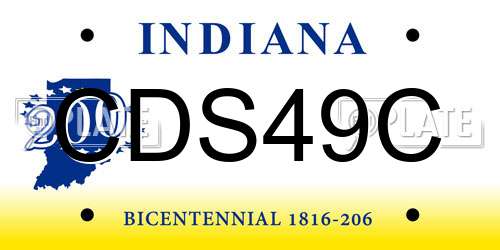 CDS49C Indiana License Plate
