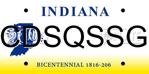 CDSQSSG Indiana License Plate