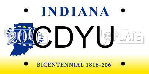 CDYU Indiana License Plate