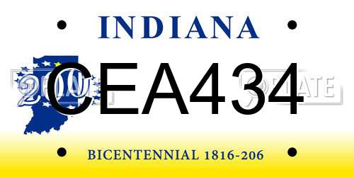 CEA434 Indiana License Plate