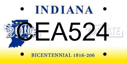 CEA524 Indiana License Plate