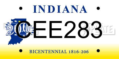 CEE283 Indiana License Plate