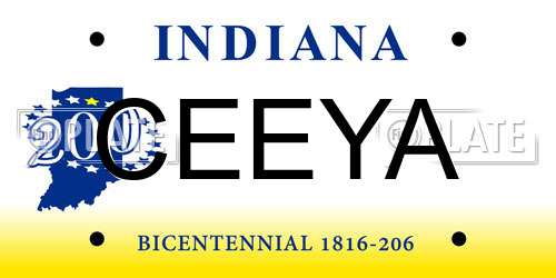 CEEYA Indiana License Plate
