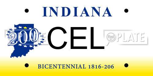 CEL Indiana License Plate