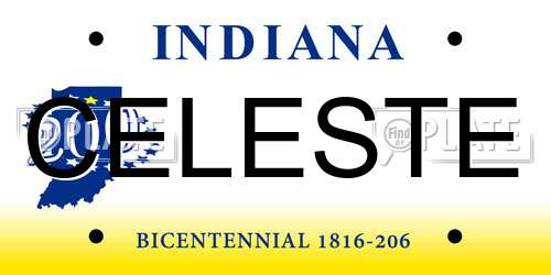 CELESTE Indiana License Plate