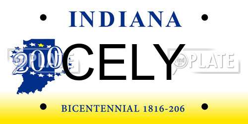CELY Indiana License Plate