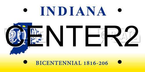 CENTER2 Indiana License Plate
