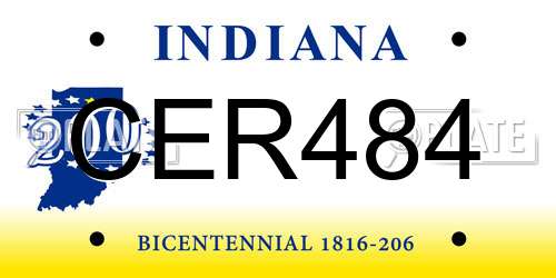 CER484 Indiana License Plate