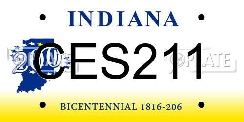 CES211 Indiana License Plate