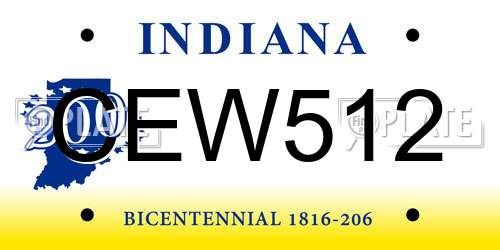CEW512 Indiana License Plate