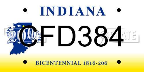 CFD384 Indiana License Plate