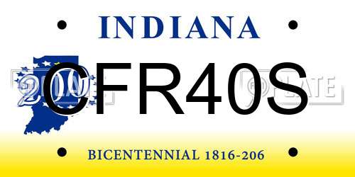 CFR40S Indiana License Plate
