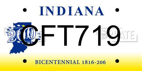 CFT719 Indiana License Plate