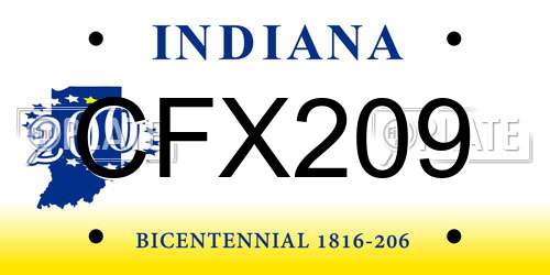 CFX209 Indiana License Plate