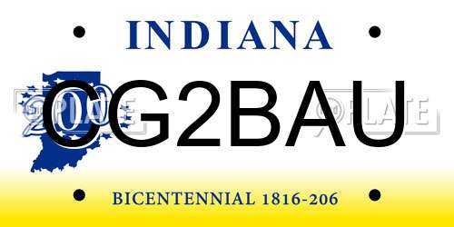 CG2BAU Indiana License Plate