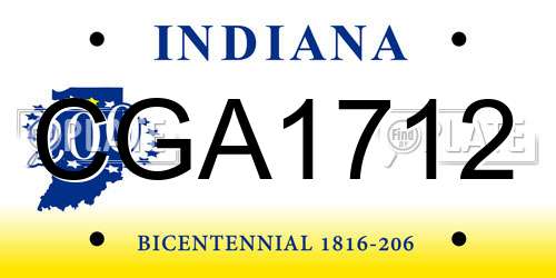 CGA1712 Indiana License Plate