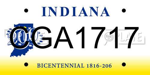 CGA1717 Indiana License Plate