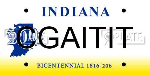 CGAITIT Indiana License Plate