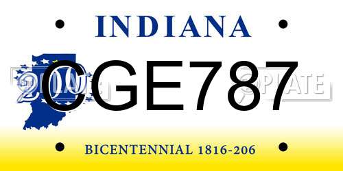 CGE787 Indiana License Plate